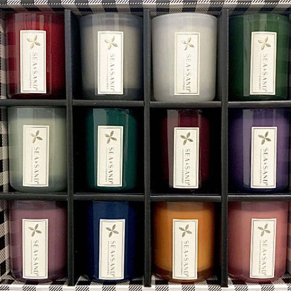 SEA & SAND 4 OZ SCENTED VOTIVE CANDLES, SET OF 12 - Picture 1 of 5
